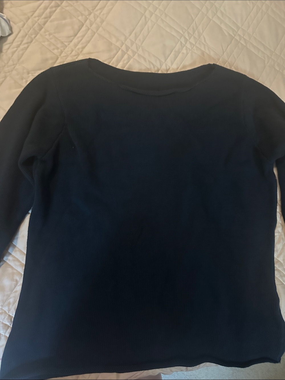 Brandy Navy Off Shoulder Sweater
